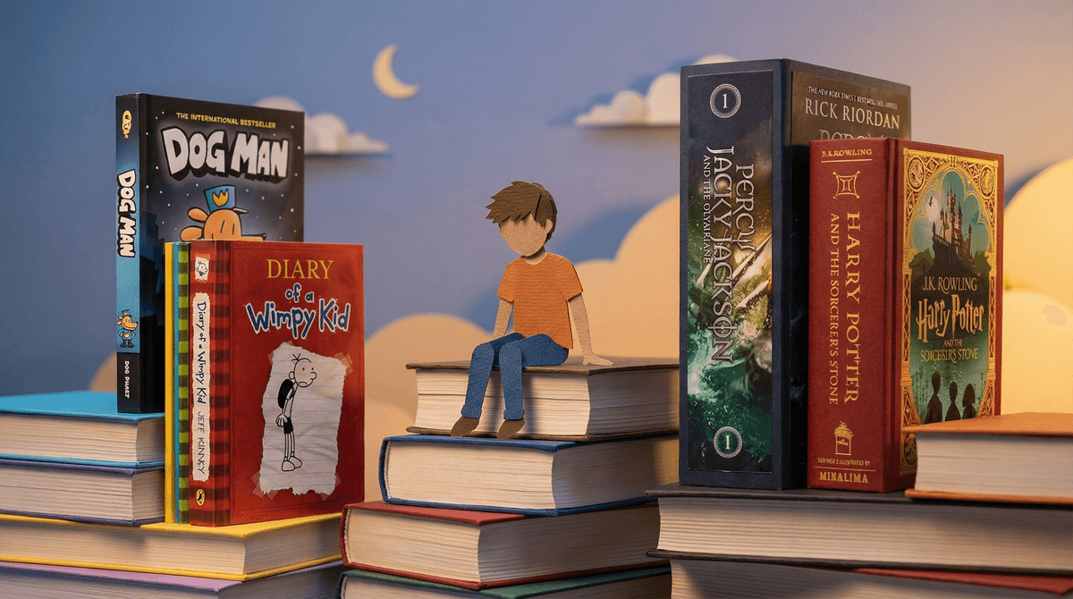 Illustration for Should Kids Read Above or Below Their Grade Level?