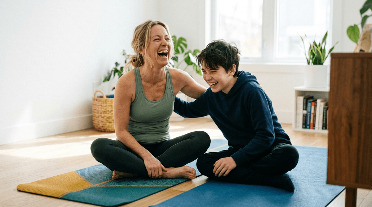 Illustration for Researchers Test Laughter Yoga for Autism Anxiety and Parenting Stress