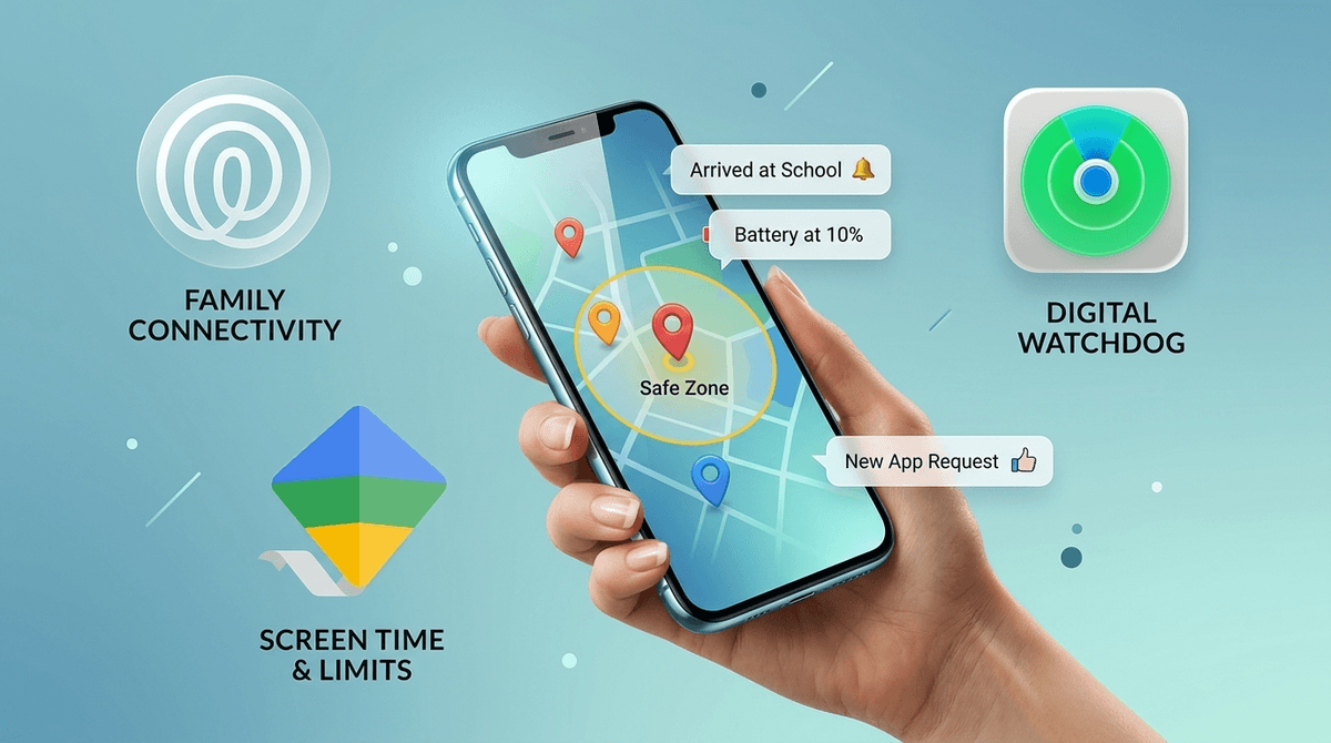 Illustration for "Are You There Yet?" — A Parent’s Guide to Location Sharing and Family Safety Apps
