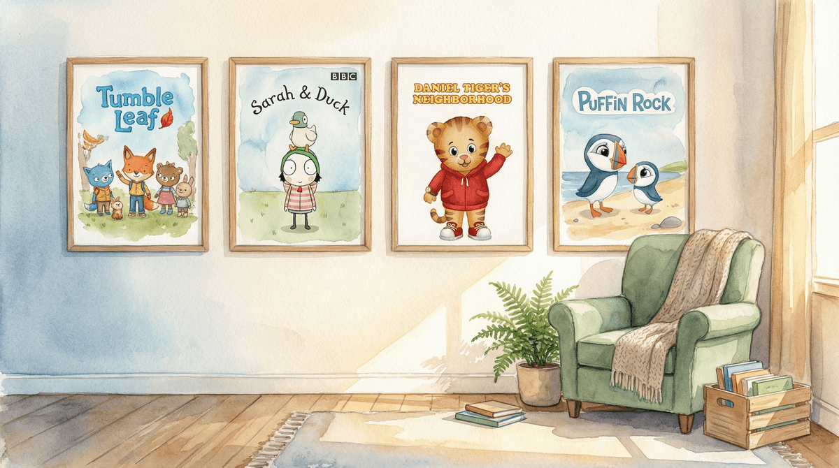 Illustration for Low-Stimulation TV for Little Kids: Finding Calm in the Chaos