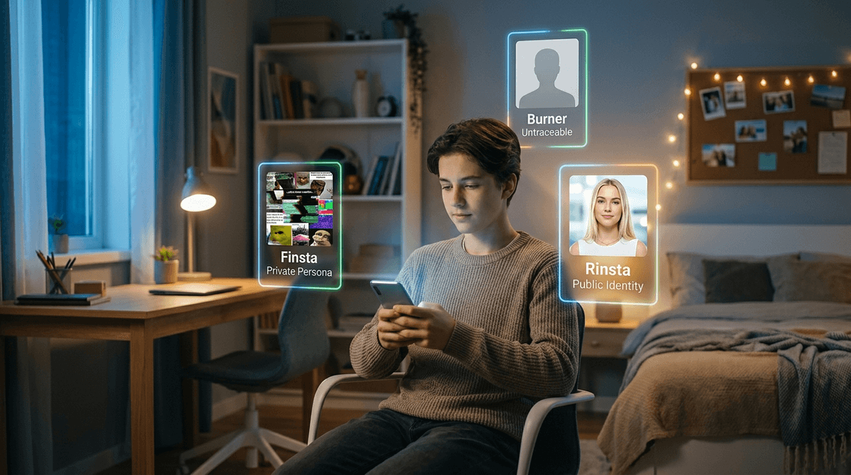 Illustration for Finstas, Alts, and Burners: Why One Online Identity Isn't Enough for Your Kid
