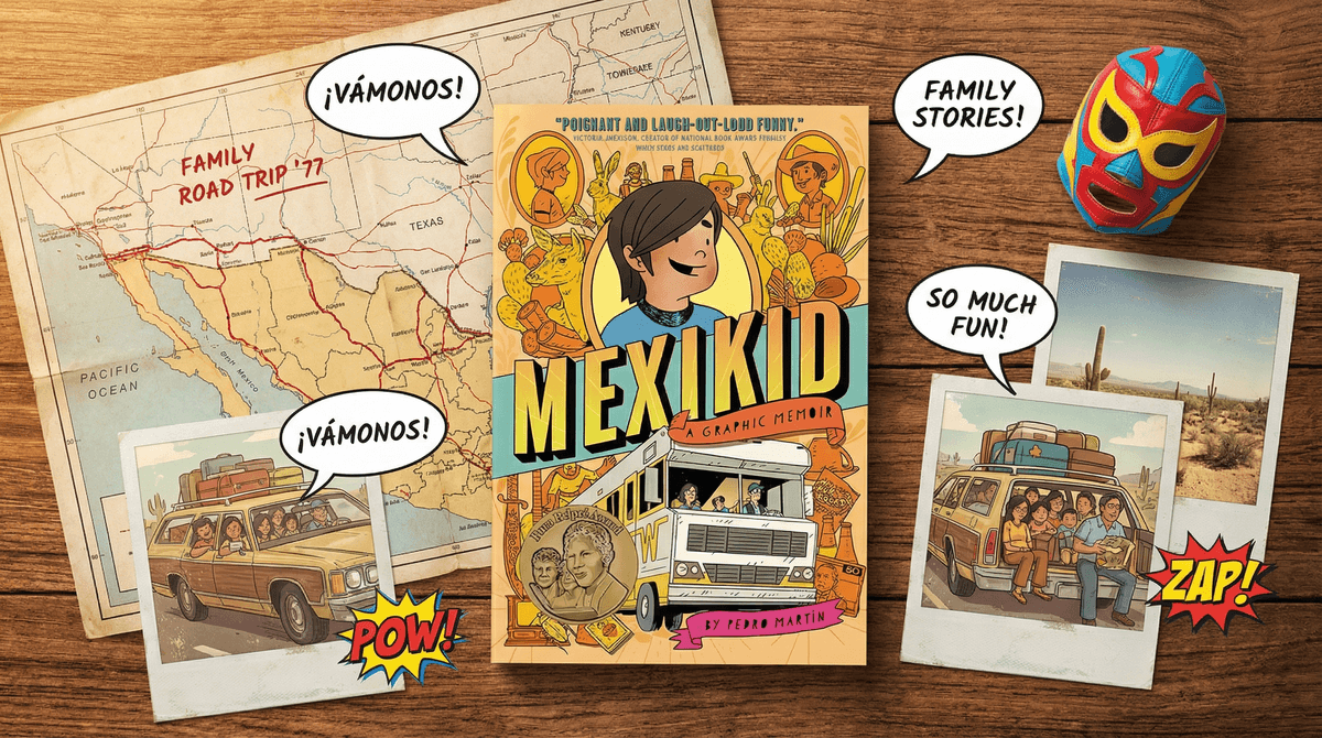 Illustration for Mexikid: The Road-Trip Memoir About Superheroes and Identity