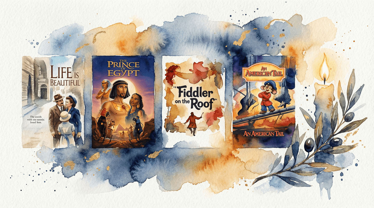 Illustration for Movies About the Jewish Experience: What to Watch with Your Kids