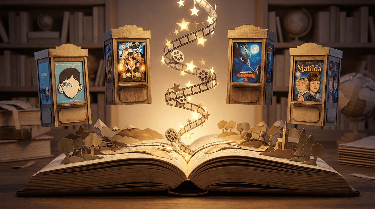 Illustration for From Page to Screen: A Parent's Guide to Movies Based on Books