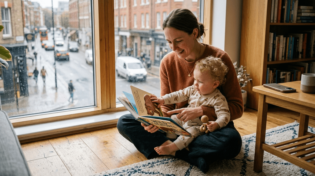 Illustration for Neighborhood Stress Drives Infant Screen Time but Reading and Play Can Buffer the Impact