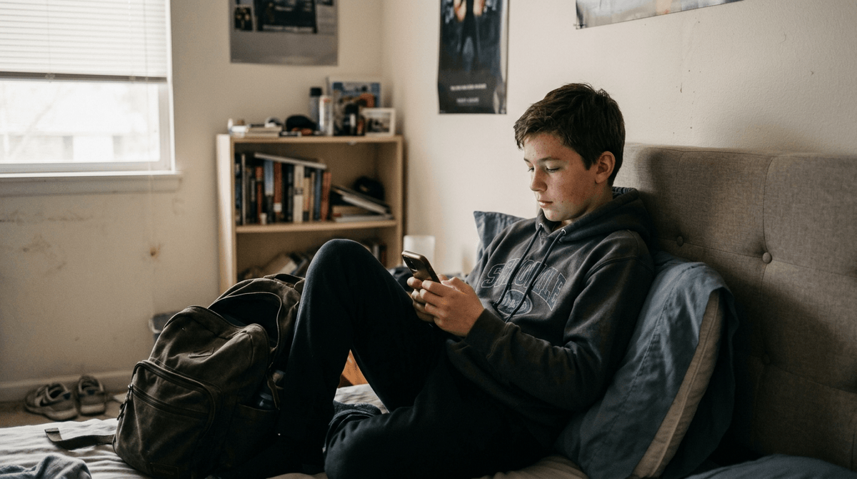 Illustration for Why Overscheduled Kids Use Screens as an Emotional Refuge