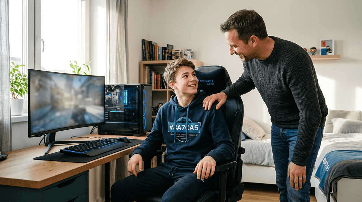 Illustration for Strong Parent Bonds Protect Teens Against Toxic Online Gaming Habits
