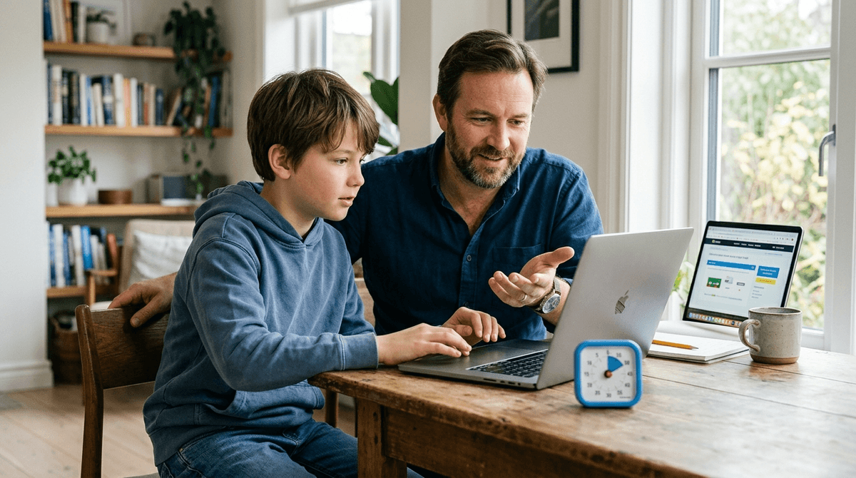 Illustration for Screenwise guide: Parental Involvement Buffers Screen Time Risks for Neurodivergent Children