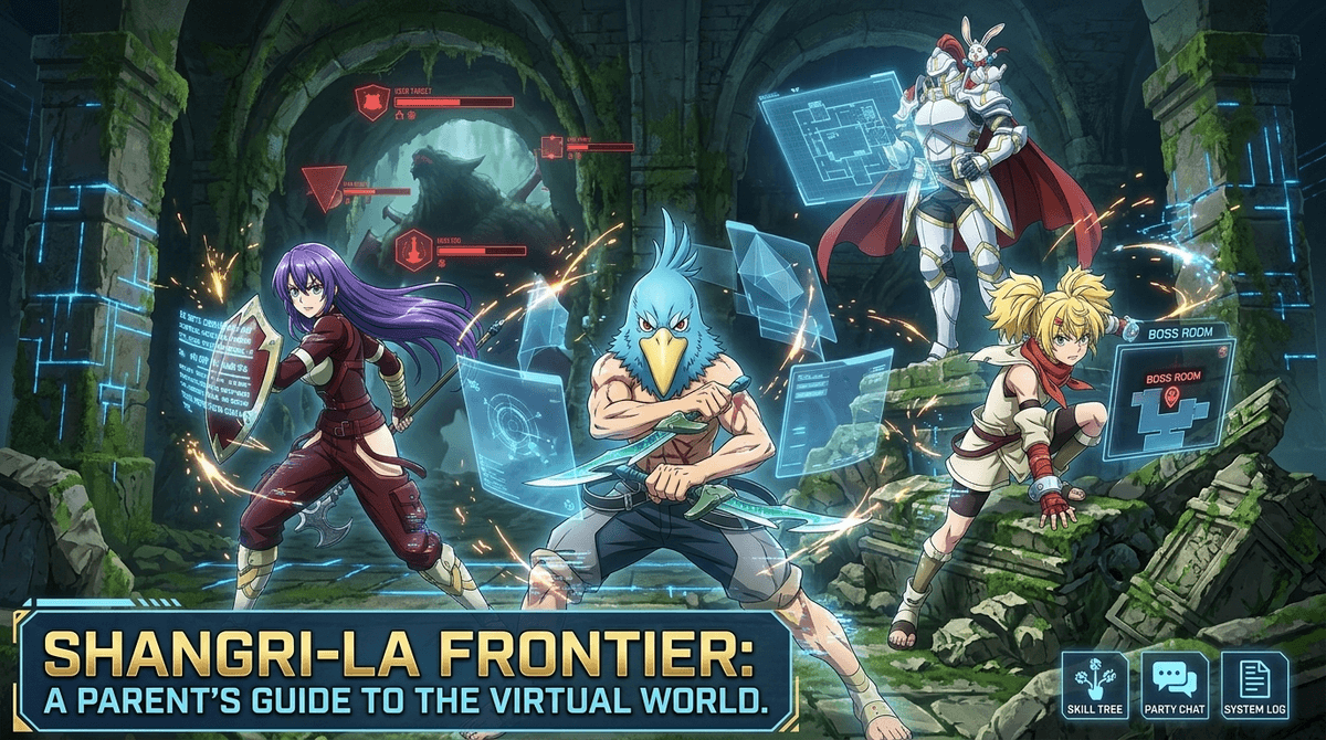 Illustration for Shangri-La Frontier: A Parent’s Guide to the 'Trash Game' Anime Craze