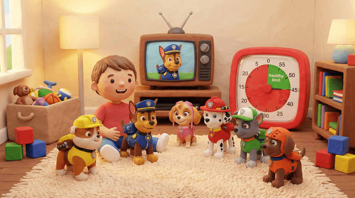Illustration for Paw Patrol Screen Time Limits for 3-Year-Olds: What Actually Works