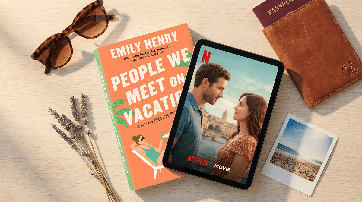Illustration for People We Meet on Vacation: A Parent's Guide to the Emily Henry Netflix Hit