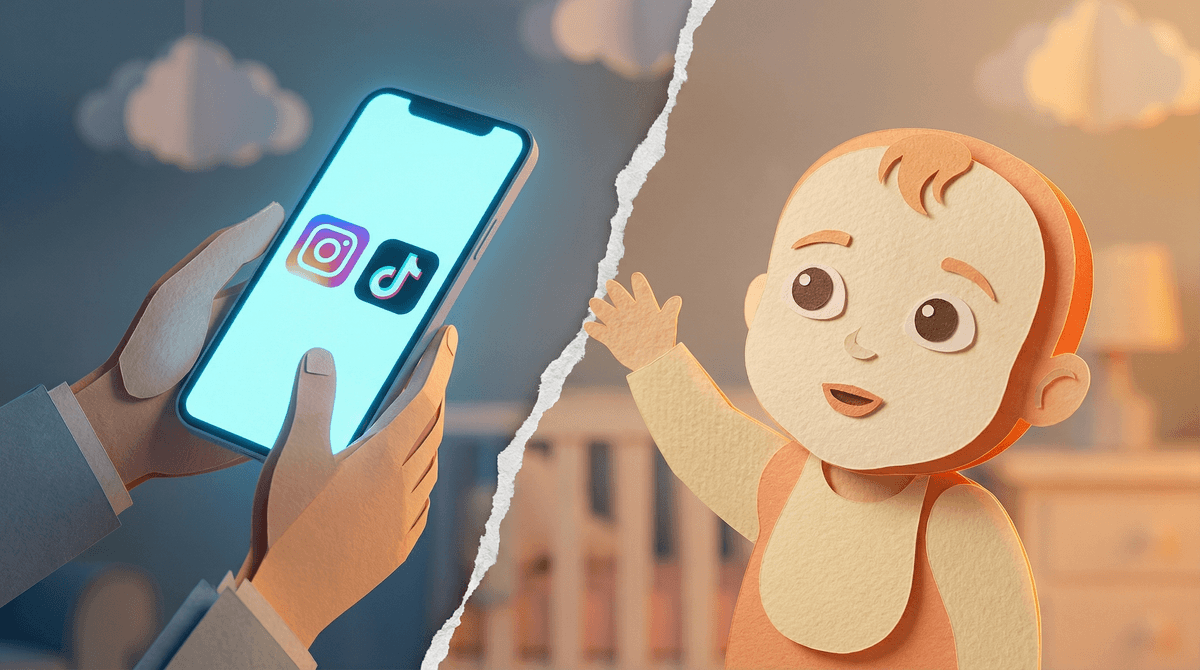 Illustration for Phone Use Around Babies: The Science Behind Screens and Early Bonding