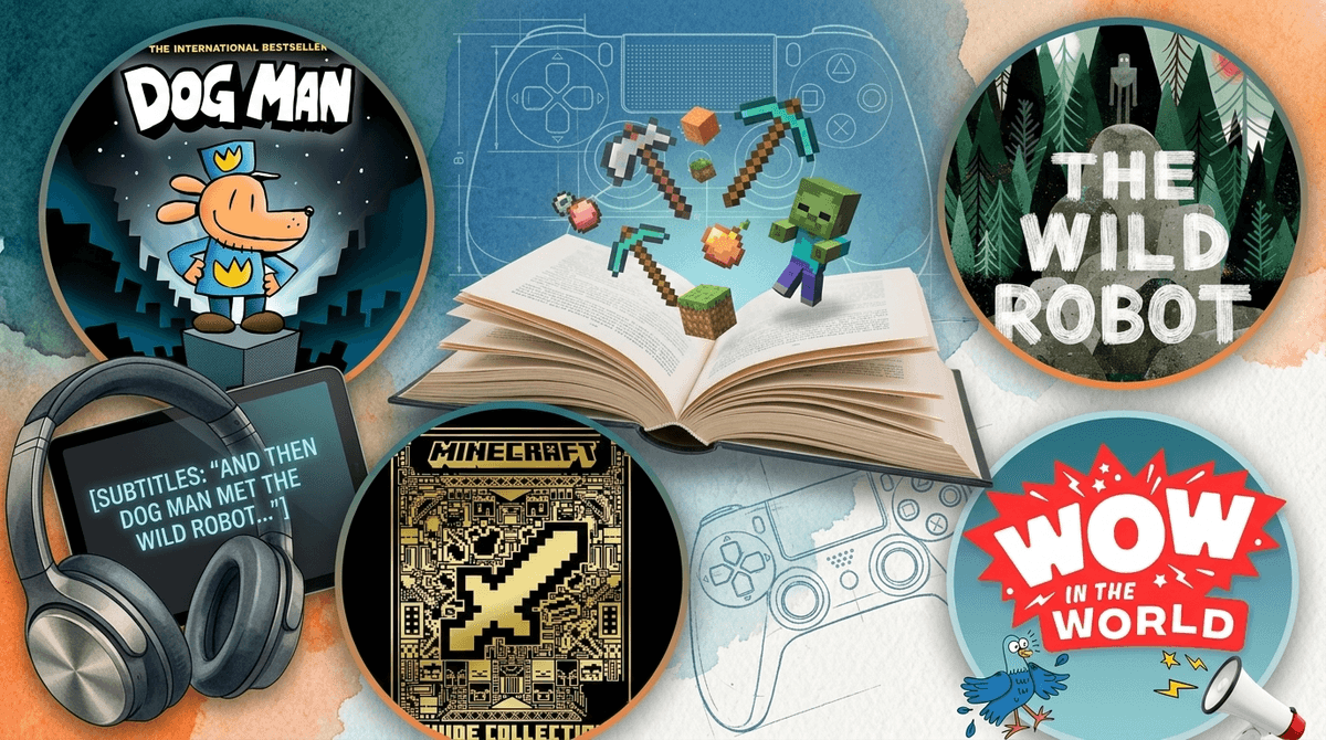 Illustration for From Minecraft Lore to Graphic Novels: Hacking Your Reluctant Reader’s Screen Time