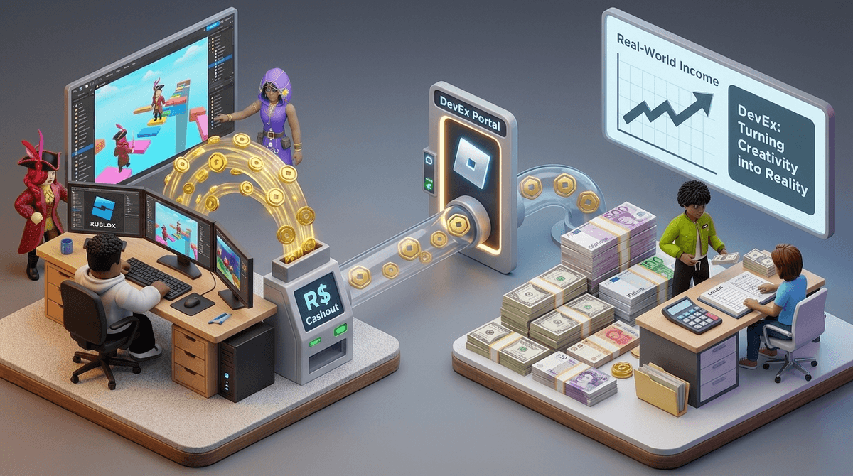 Illustration for Roblox DevEx: Can Your Kid Actually Turn Robux Into Real Cash?