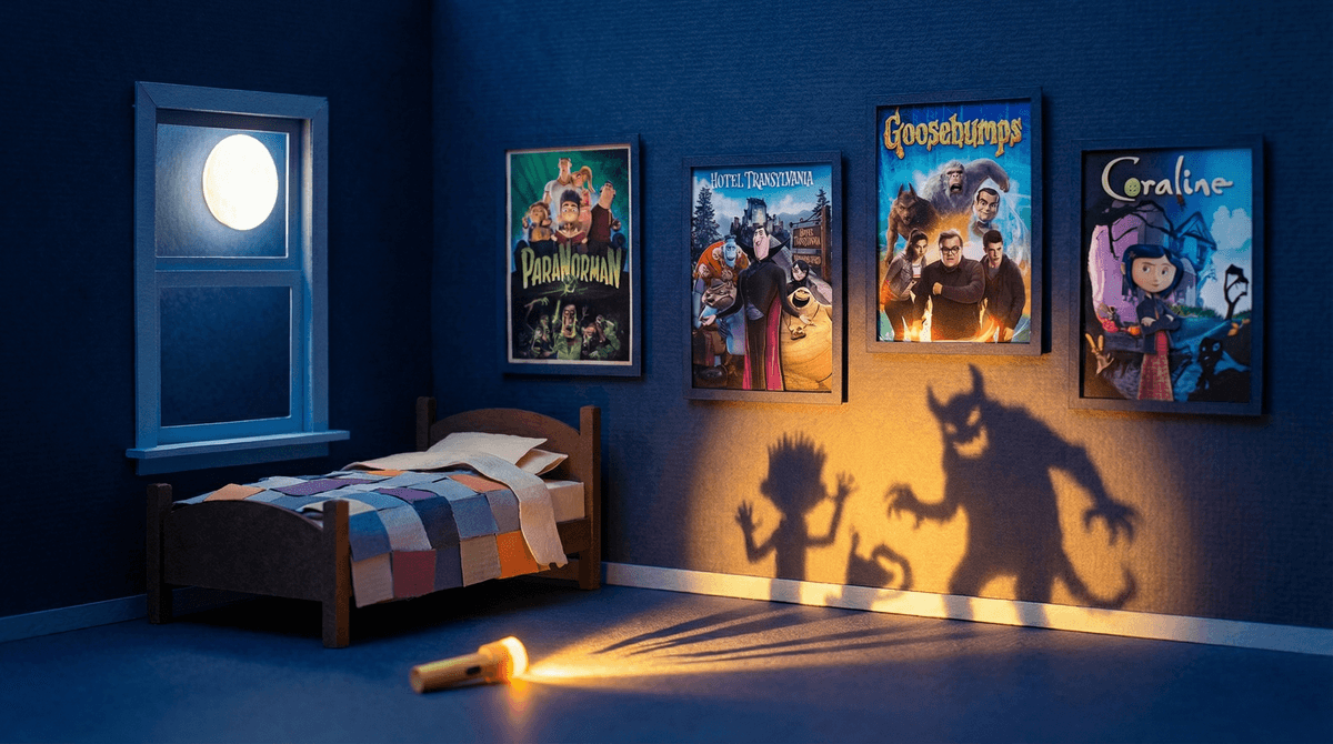 Illustration for Scary Movies for Kids: Finding the Right Scares for Every Age