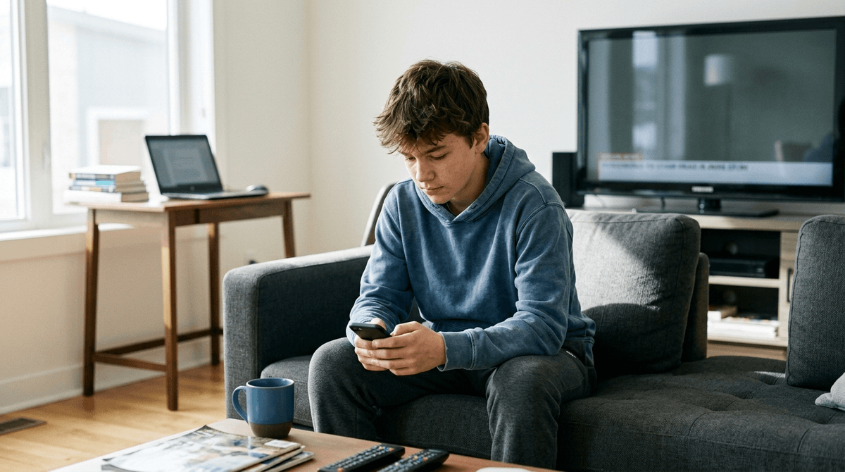 Illustration for High Screen Time Linked to Ten Percent Increase in Depression Risk