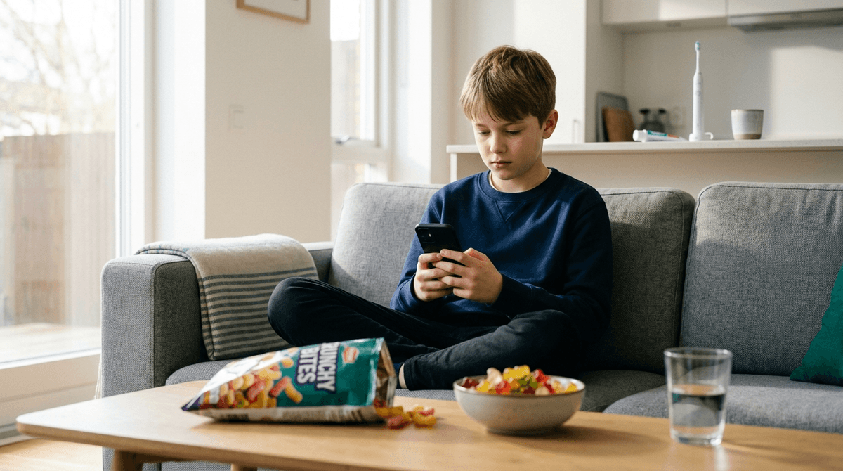 Illustration for Excessive Screen Time Linked to Higher Risk of Cavities and Gum Disease