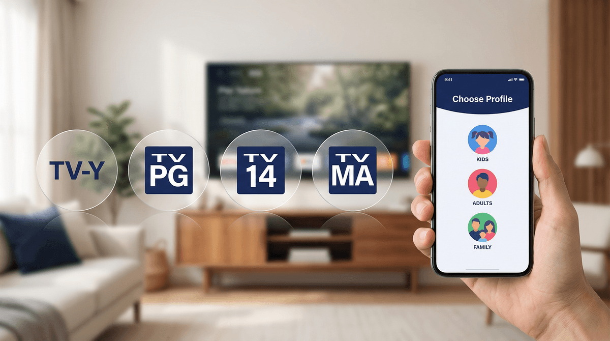 Illustration for TV Ratings (TV-Y, TV-PG, TV-MA) in the Streaming Era
