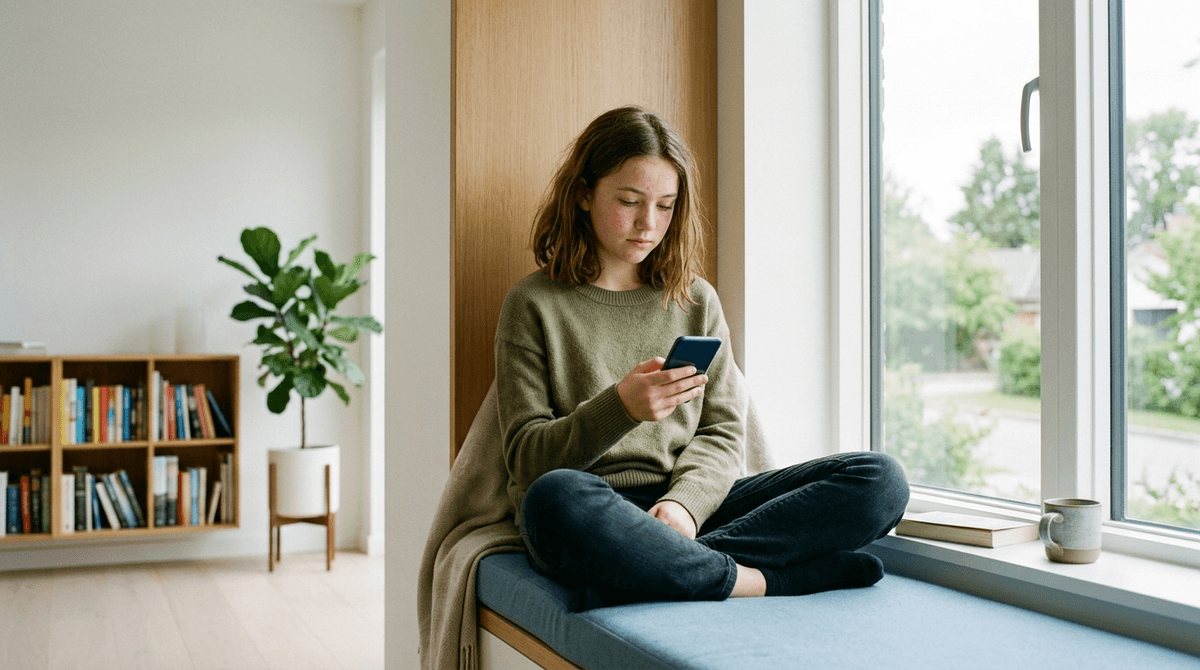 Illustration for Social Media Risk Peaks for Young Teens During Middle School Transition