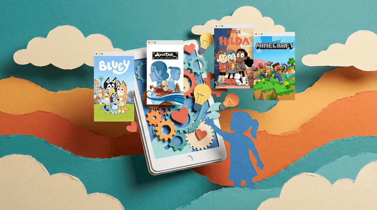 Illustration for Screen Time That Builds Up: Developmentally Positive Media for 7-9 Year Olds
