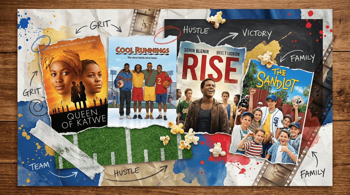 Illustration for Underdogs, Comebacks, and Life Lessons: Why Sports Movies are the Ultimate Family Movie Night Hack