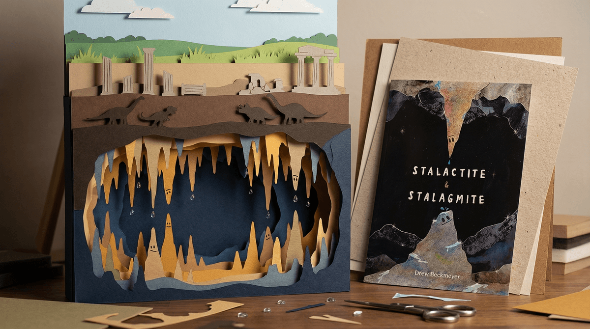 Illustration for Stalactite & Stalagmite: A Big Tale from a Little Cave by Drew Beckmeyer