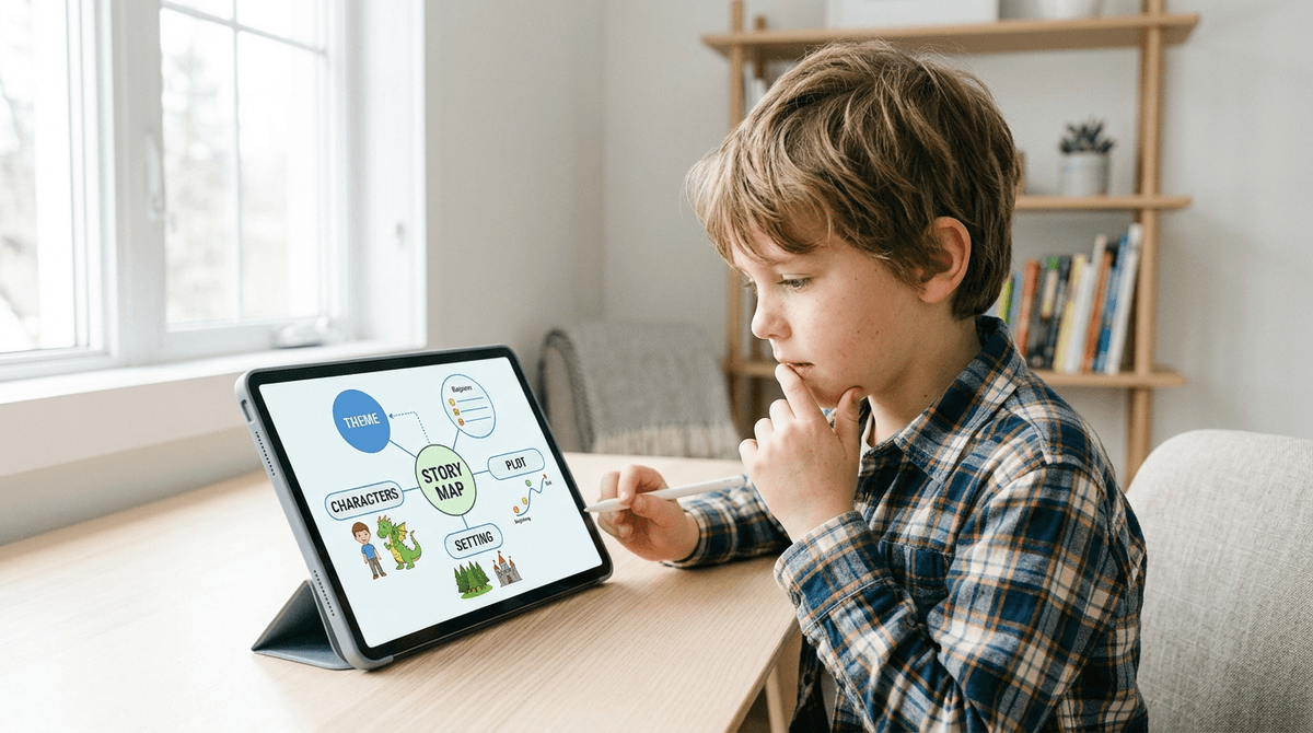 Illustration for Story Mapping Boosts Reading Comprehension for Younger Students