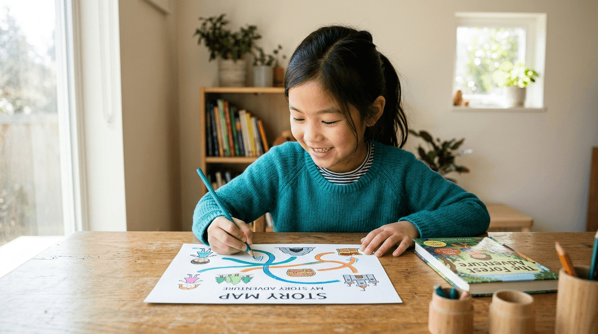 Illustration for Story Maps Help First Graders Master Reading Comprehension