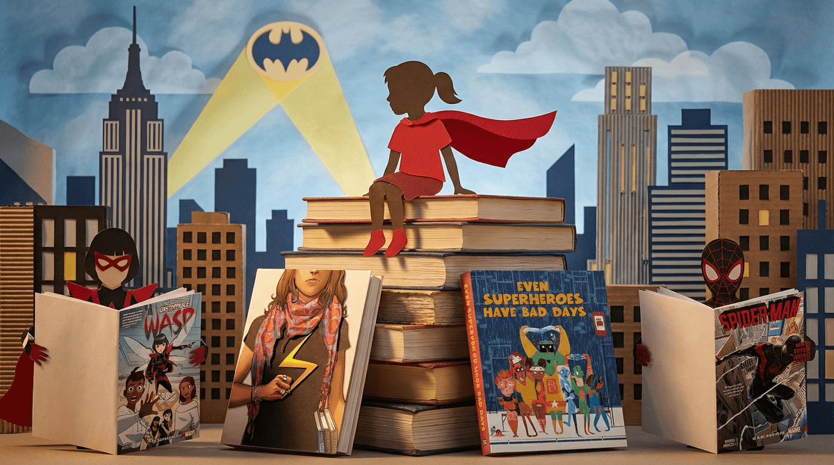 Illustration for Superhero Books for Kids: From Spider-Man to Ms. Marvel