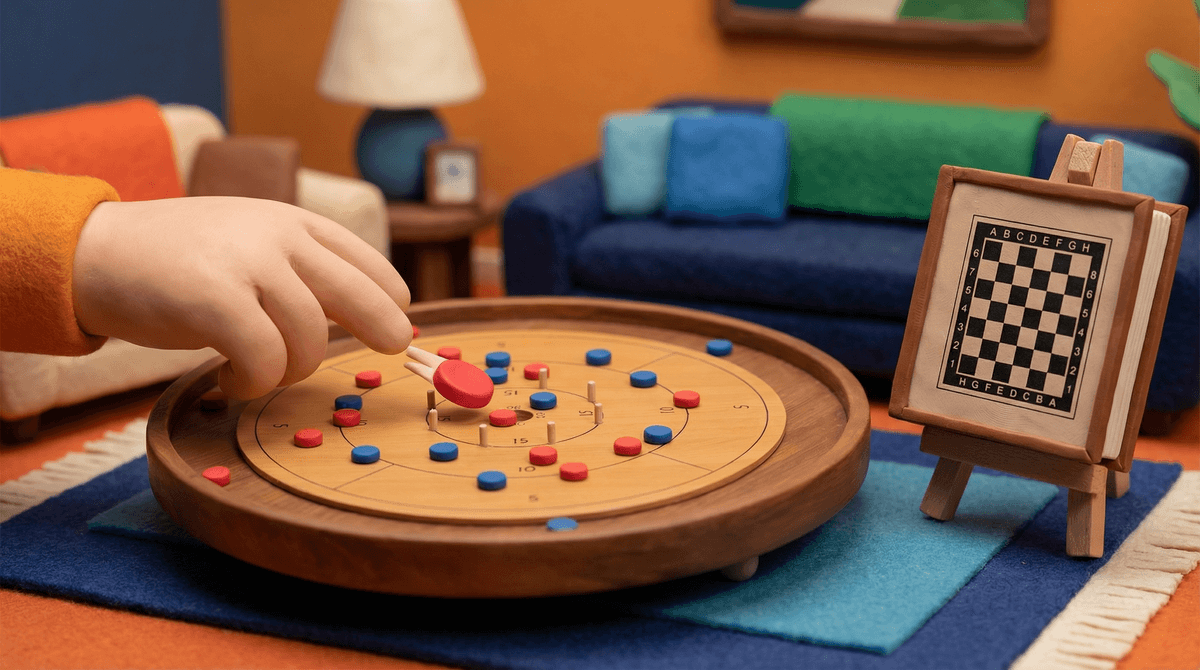 Illustration for Teaching Crokinole to Young Kids: House Rules and Handicaps That Work