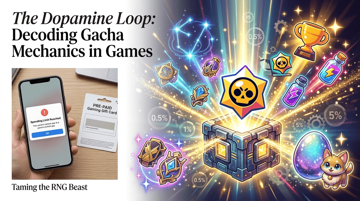 Illustration for Wait, Is This Gambling? A Parent’s Guide to Loot Boxes and Gacha Mechanics
