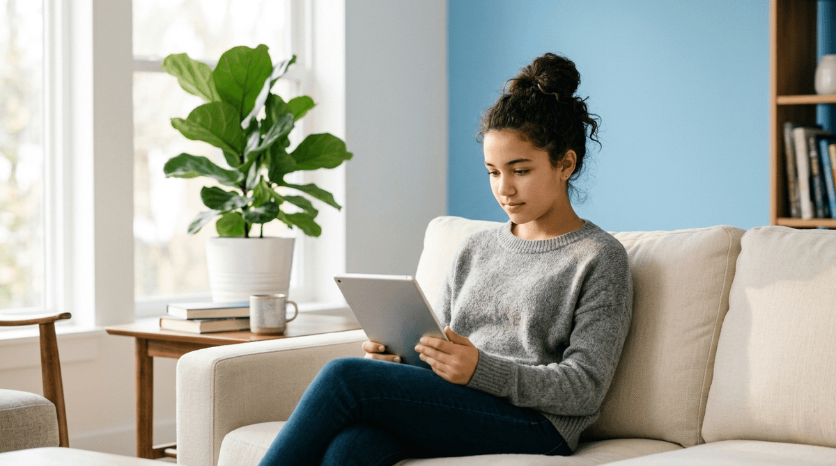 Illustration for Moderate Screen Time May Speed up Teen Concussion Recovery