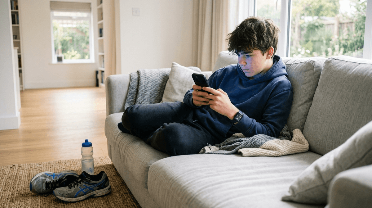 Illustration for Weekend Screen Spikes Drive Teen Sleep Deprivation and Inactivity