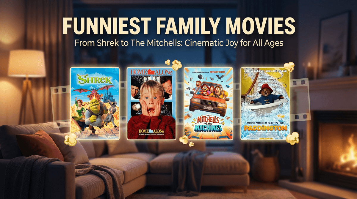 Illustration for The 50 Funniest Family Movies for a Hilarious Movie Night