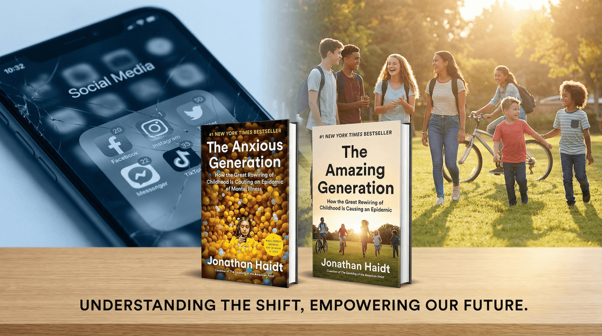 Illustration for The Amazing Generation: Jonathan Haidt’s New Playbook for Kids