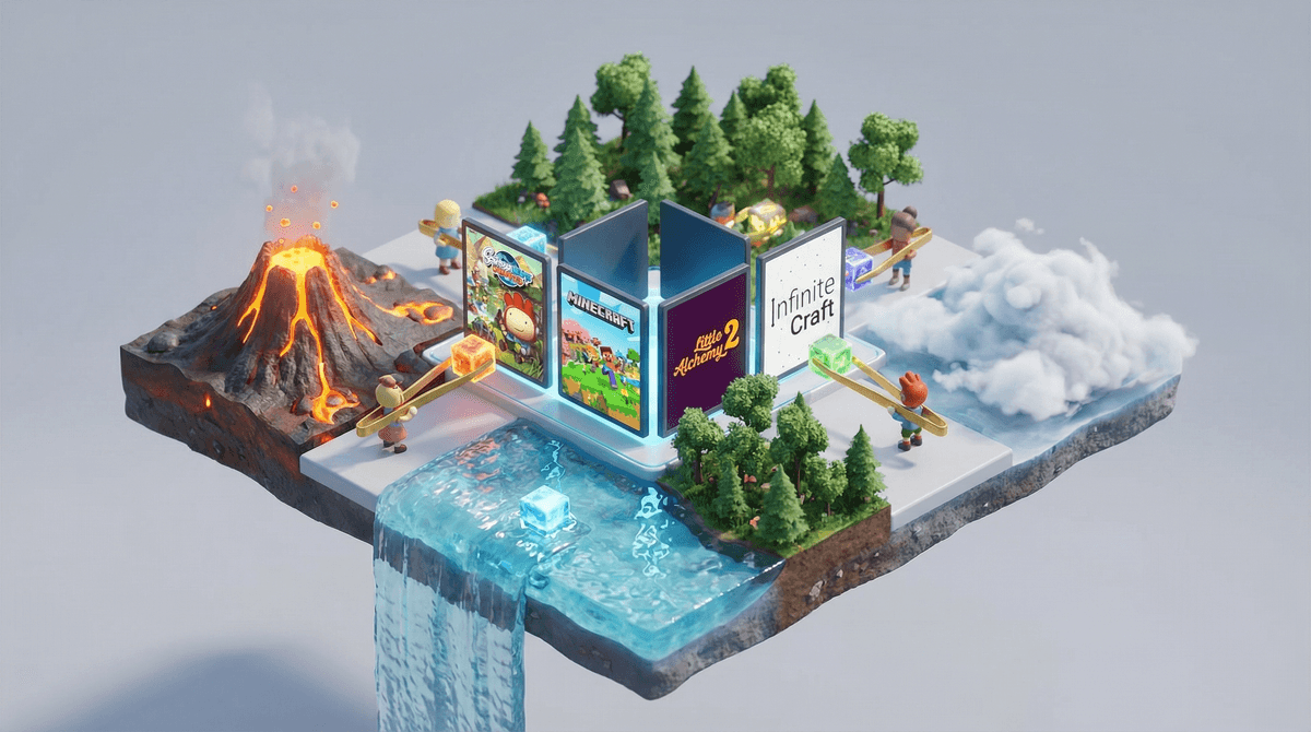 Illustration for Games Like Infinite Craft: Alternatives for Creative Combination Play