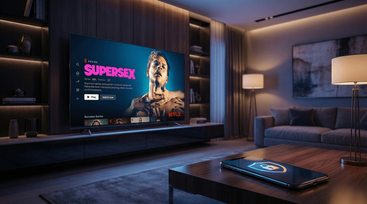 Illustration for Supersex Netflix Explicit Content: Rated TV-MA for Nudity