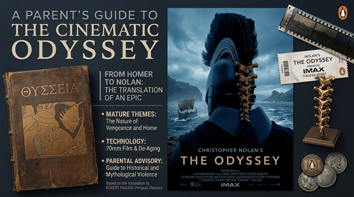 Illustration for Nolan’s The Odyssey: A Parent’s Guide to the 2026 Blockbuster