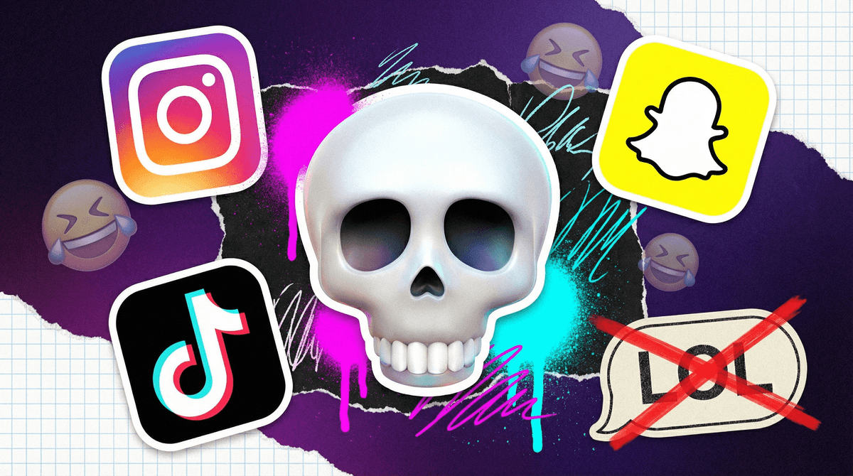Illustration for Skull Emoji Meaning: Why Teens Use 💀 to Mean 'I'm Dead'