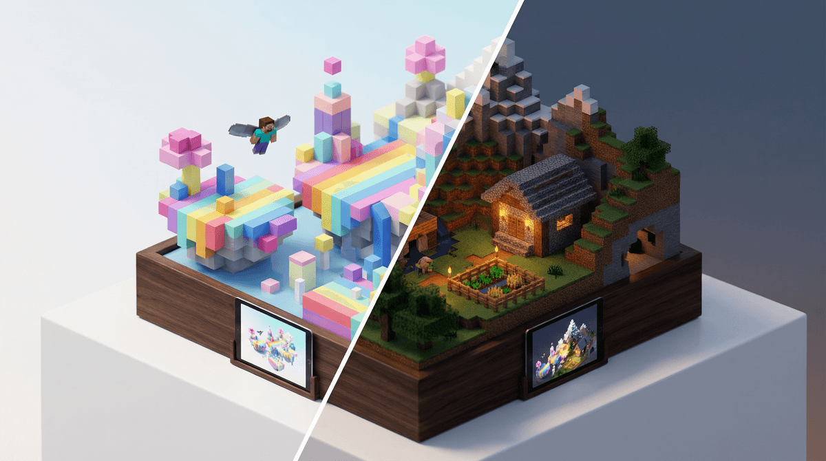 Illustration for Creative vs. Survival Mode: Which Minecraft Experience Is Right for Your Kid?