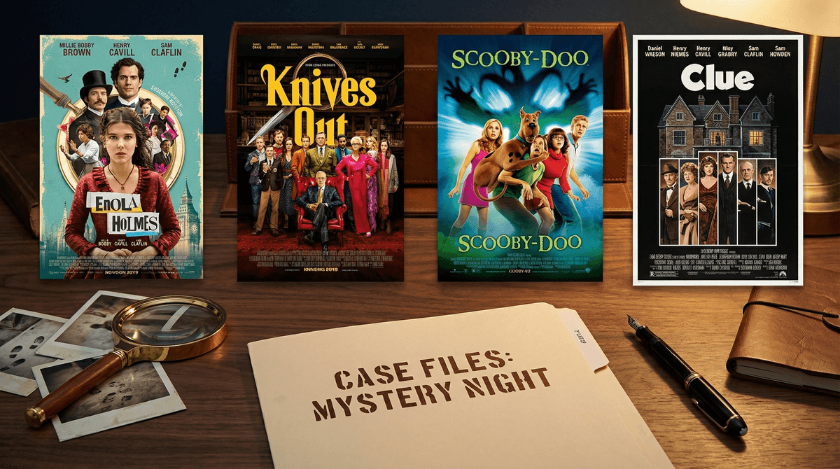 Illustration for Family Friendly Mystery Movies: 18 Thrillers for All Ages
