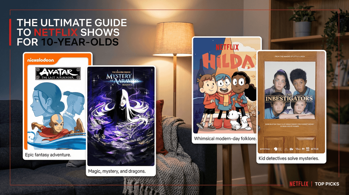 Illustration for 14 Best Netflix Shows for 10-Year-Olds (Rated TV-G to PG)