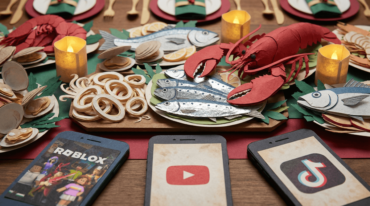 Illustration for The Feast of the Seven Fishes: A Holiday Tradition That Brings Families Together (No Screens Required)