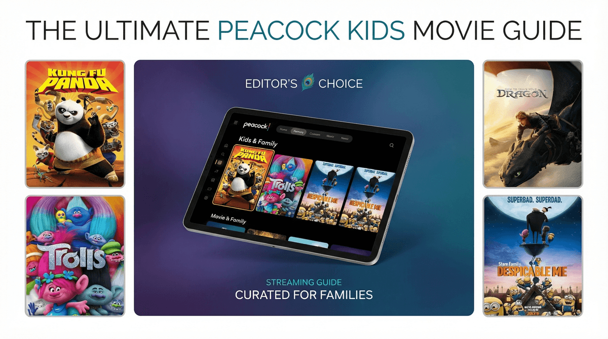 Illustration for The Ultimate Peacock Kids Movie Guide: What's Worth Watching