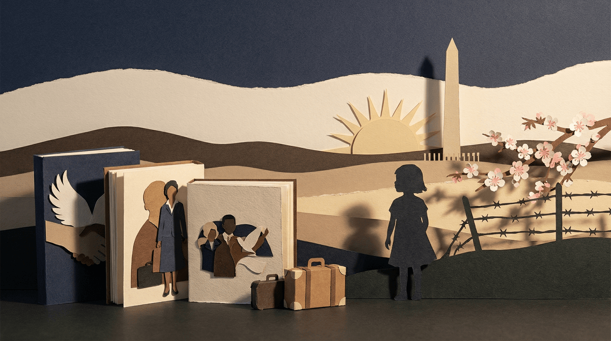 Illustration for They Called Us Enemy: George Takei's Graphic Memoir About Japanese American Incarceration