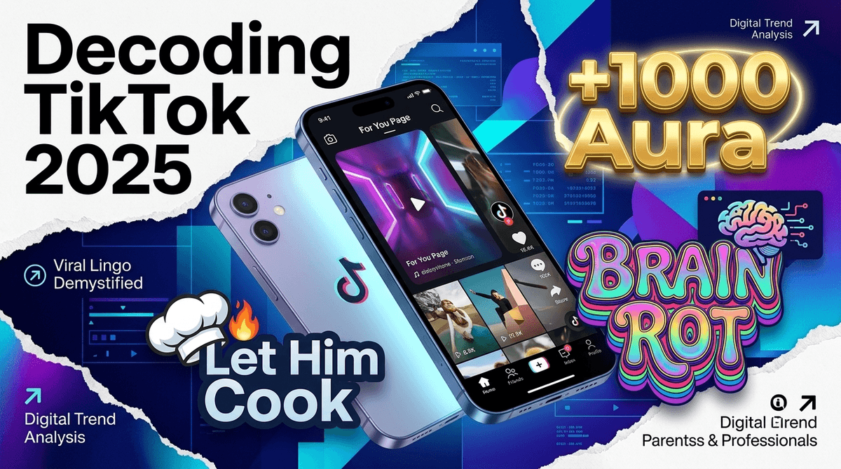 Illustration for Aura Points, Brain Rot, and 'Let Him Cook': Decoding TikTok in 2026