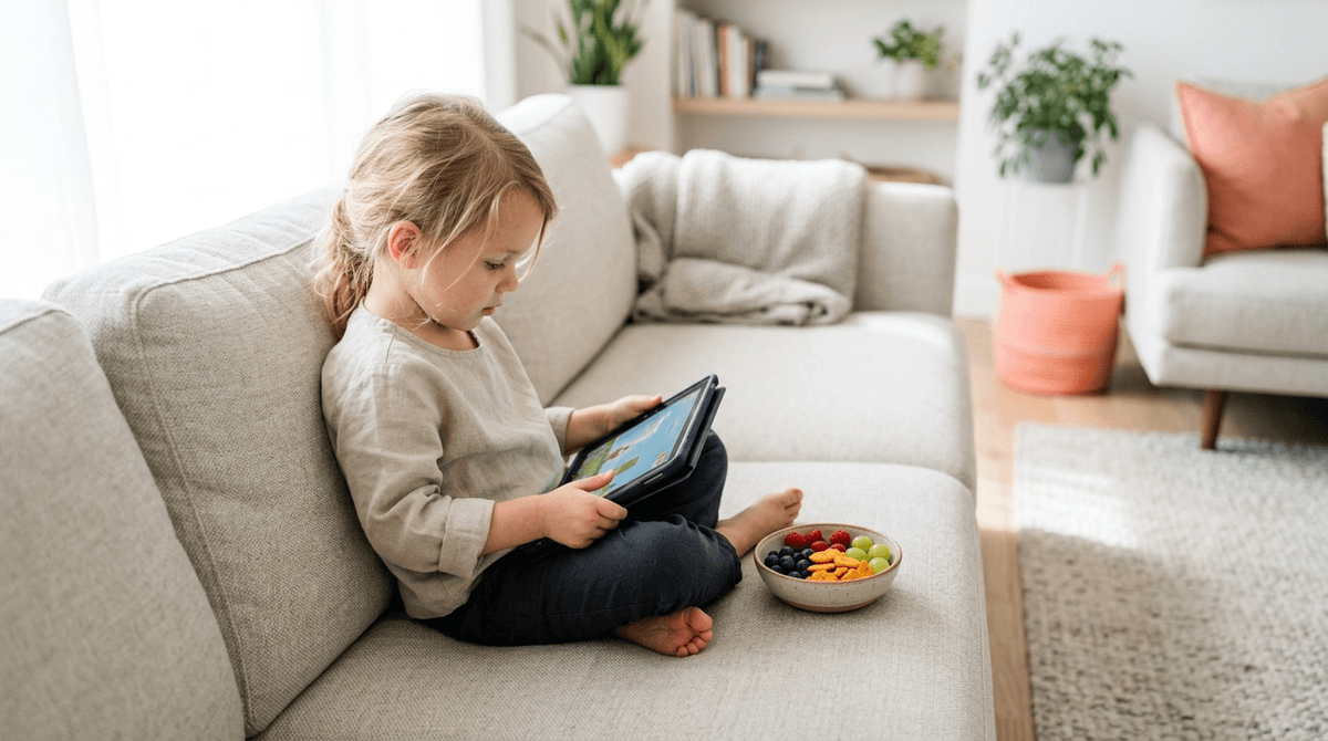 Illustration for Screenwise guide: Early Screen Time and Snack Clusters Accelerate Toddler Weight Gain