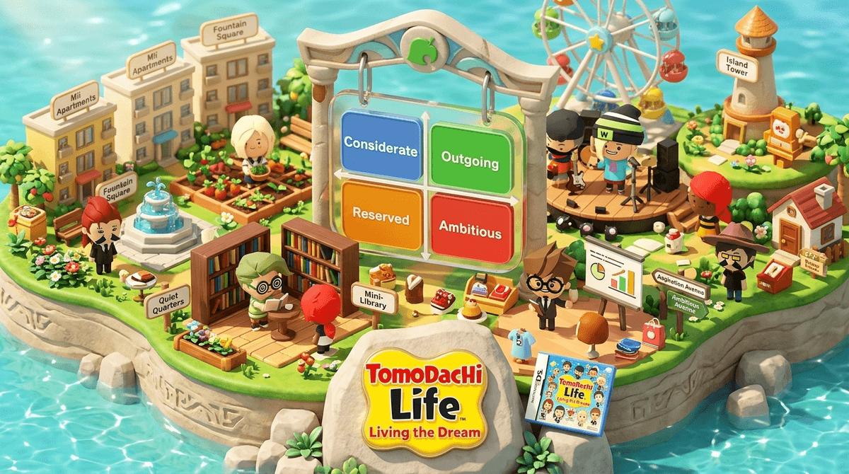 Illustration for Mii-Search 101: Understanding the Tomodachi Life: Living the Dream Personality Chart