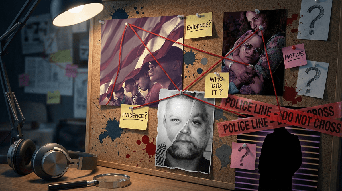Illustration for The Allure of the Dark Side: Navigating True Crime TV with Your Teen