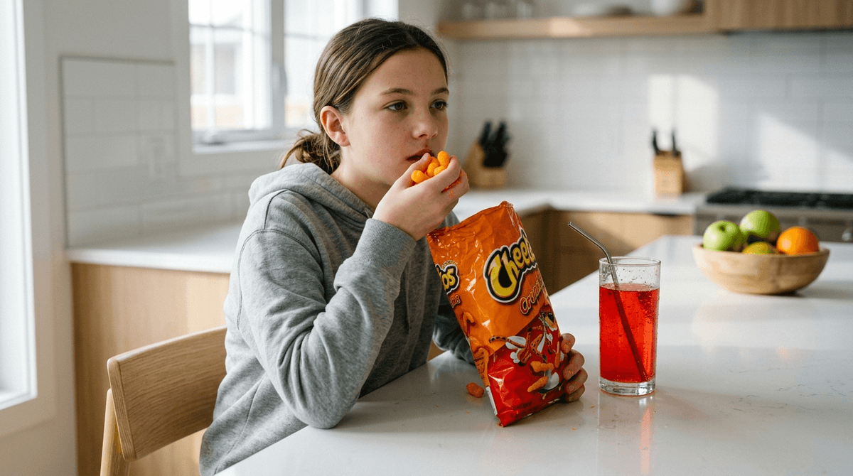 Illustration for Screenwise guide: Ultraprocessed Foods Drive High Calories and Health Risks in Kids